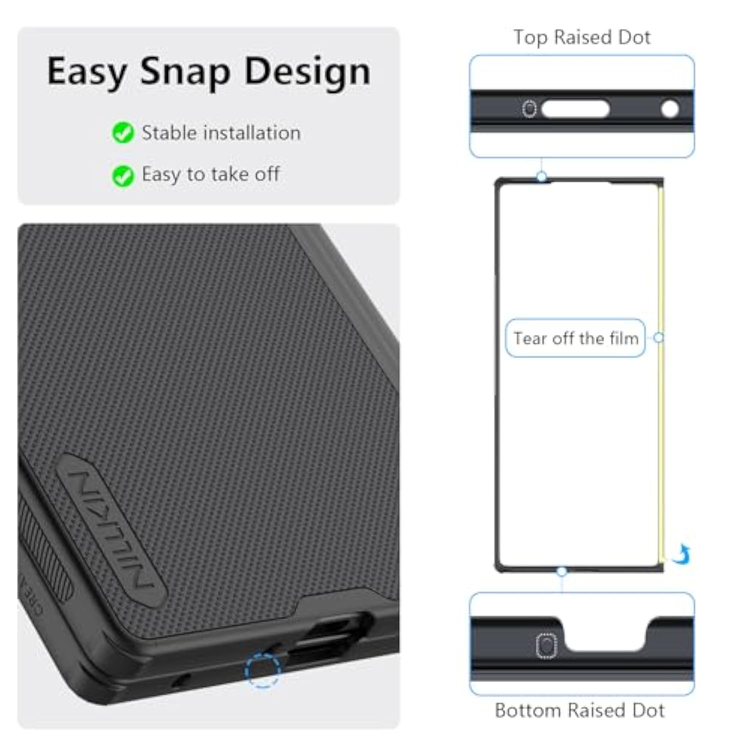 For Samsung Galaxy Z Fold 7 Magnetic Case With Separate Screen Protector, [Compatible With Magsafe][Hinge Protection] Frosted Texture Slim Fit Protective Phone Case For Galaxy Z Fold 7 Black