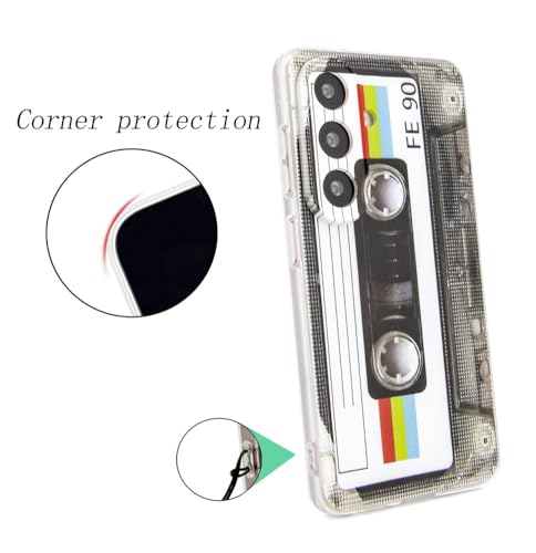Case for Galaxy S26 Shockproof Scratchproof with TPU Soft Bumper Retro Cassette Tape Case Compatible with  Galaxy S26