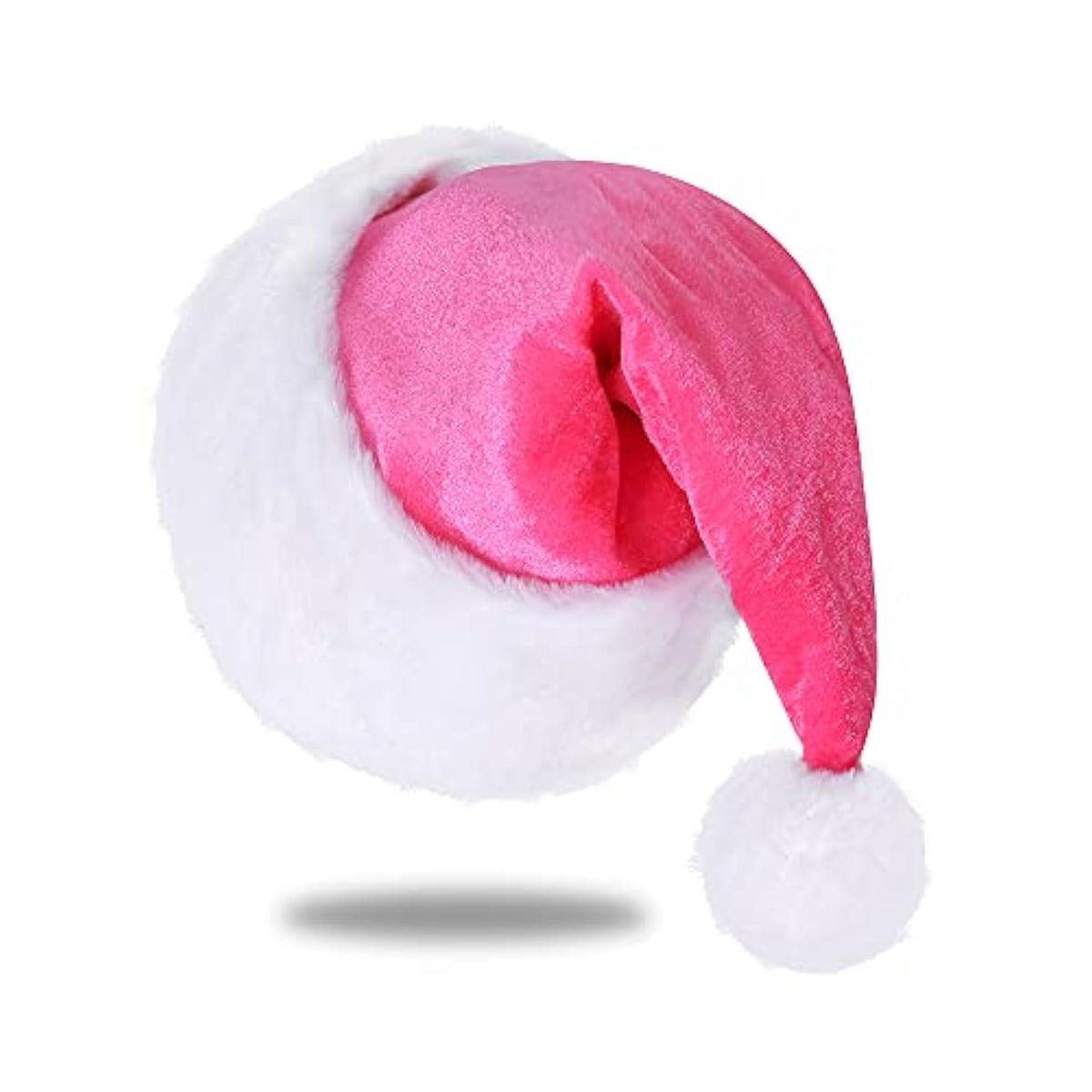 Santa Hat for Kids Unisex Pink Velvet Plush Christmas Holiday Party Supplies