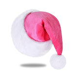 Santa Hat for Kids Unisex Pink Velvet Plush Christmas Holiday Party Supplies