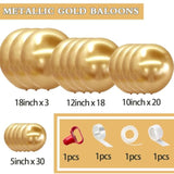 Gold Balloons Different Size 18 12 10 5In Chrome Metallic Gold Balloon Garland Arch Kit Glue Point Curlling Ribbon Strip Tying Tool For Birthday Baby Shower Wedding Graduation Party Decoration