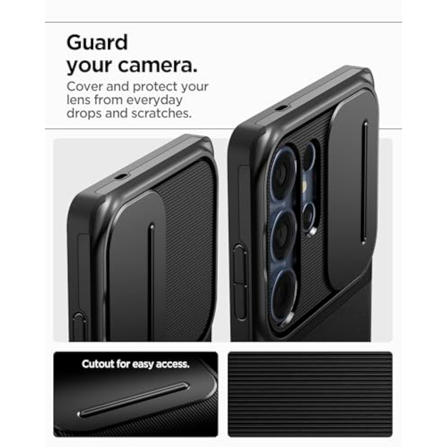 Spigen Optik Armor Designed for Galaxy S25 Ultra Case (2025) [No Magnet Ring], [Military-Grade Protection] - Black