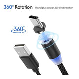 Magnetic Charging Cable 10Pcs,Just Short Usb Cables No Magnetic Charging Tips,[0.6~0.8Ft/20~25Cm,2.4 A Max) I Style Nylon Braid Cord,Compatibility Charger Station/Mobile Power&More Devices (Black)