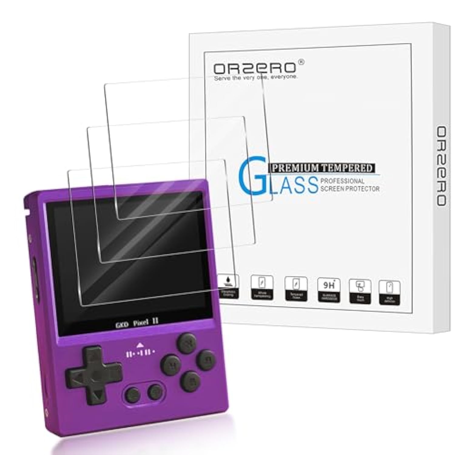 (3 Pack) Tempered Glass Screen Protector Compatible For Gkd Pixel 2 Handheld Game Console, 9 Hardness High Definition Anti-Scratch Bubble-Free (Not For Gkd Pixel 1St Gen)