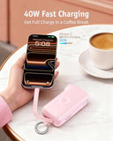 Flow Portable Charger, 10000mAh 40W Fast Charging Power Bank with Built-in USB C Cable and Foldable Wall Plug, Battery Pack Travel Essentials for
