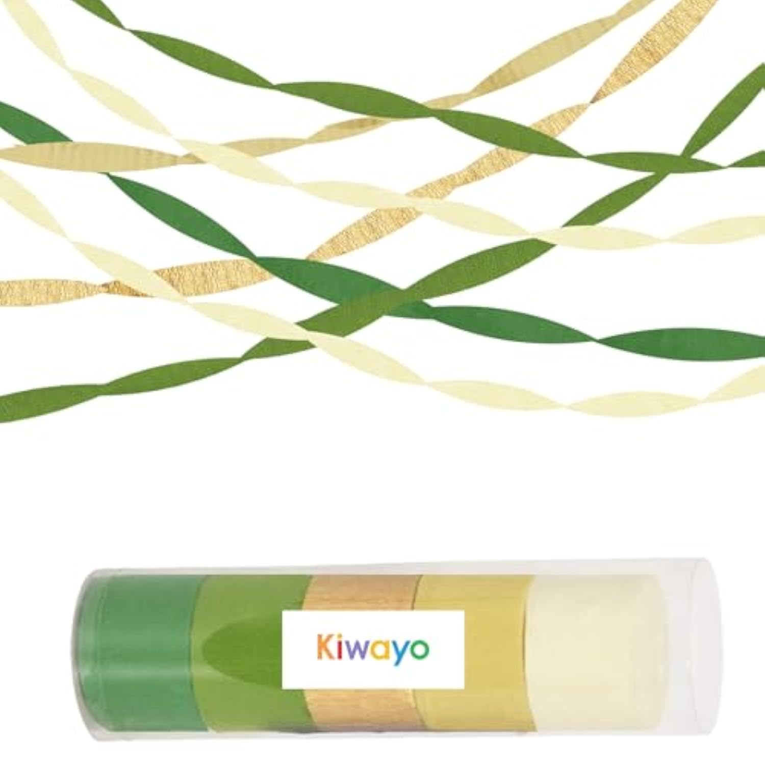 Birthday Baby Shower Decorations, Sage Green Gold Crepe Paper Streamers Party Decorations(5 Rolls) For Camp Bachelorette, Bridal Shower,Engagement Woodland Safari Boho Party Decor Women Adults