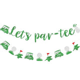 Let'S Par Tee Banner, Tee Banner Golf Themed Birthday Party Decoration, Golf Themed Retirement Party Decorations?Green Glitter