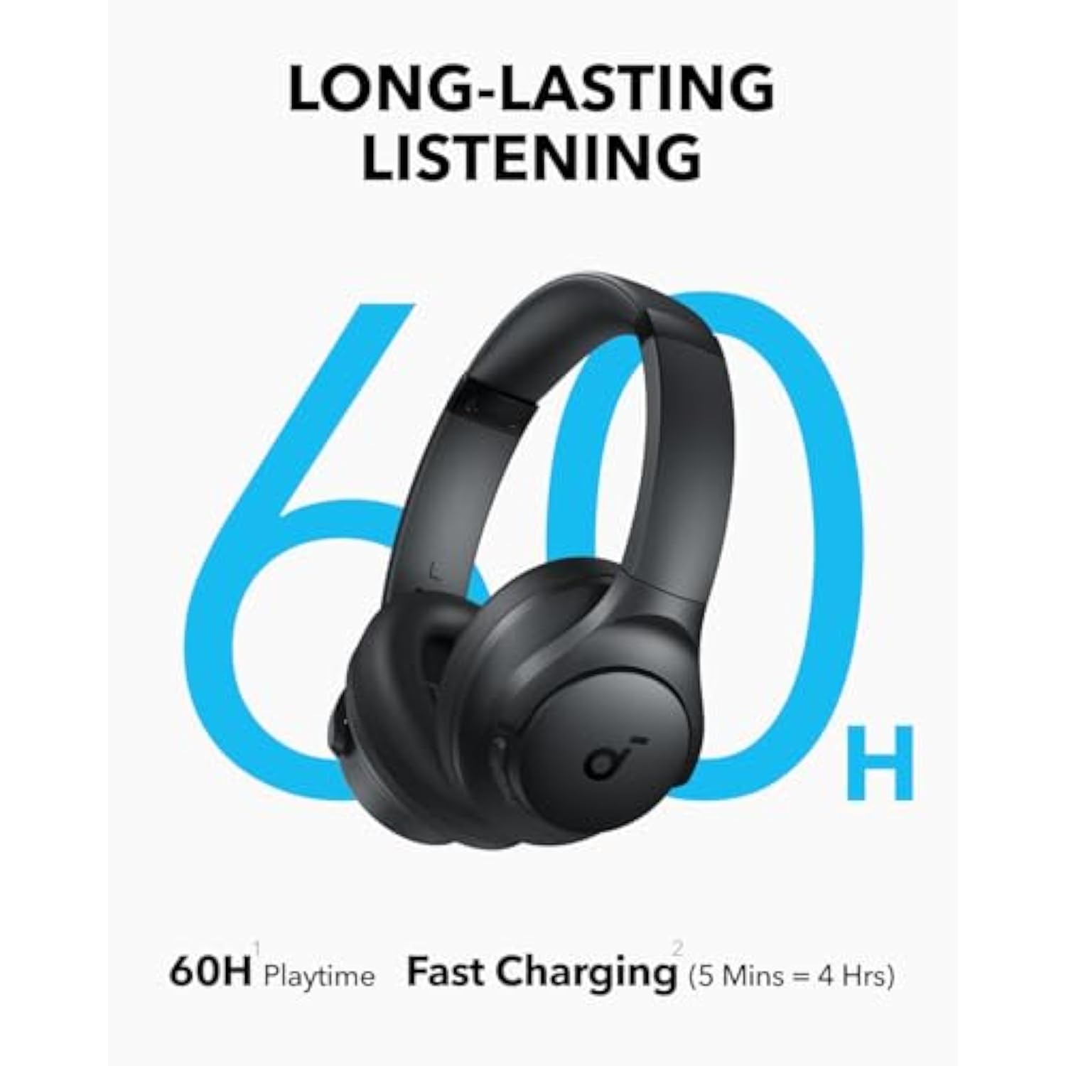 Q11I Wireless Over-Ear Bluetooth Headphones By Anker, Deep Bass, 60H Playtime, Hi-Res Audio, Detachable Ear Cushions, Multipoint Connection