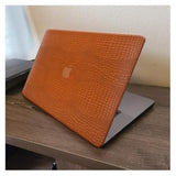 Compatible For Macbook Air 13 Inch Case 2021 2020-2018 A2337 M1 A2179 A1932, Crocodile Skin Alligator Pu Leather Hard Shell Snake Skin Cover For Macbook Air 2020 Case & Keyboard Cover, Brown