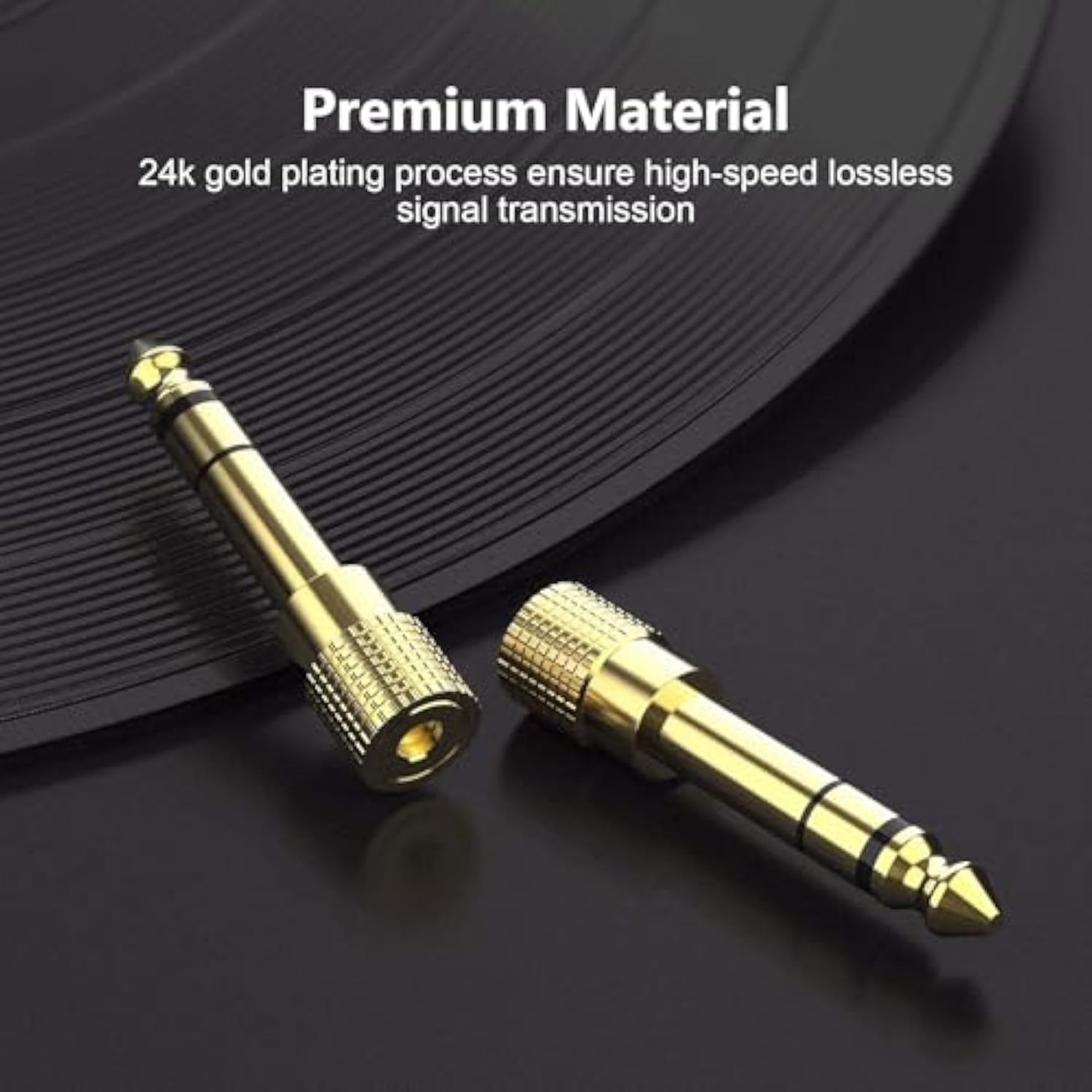 6.35Mm (1/4 Inch) Male To 3.5Mm (1/8 Inch) Female Stereo Audio Adapter Converter For Guitar Headphones Amp, Gold Plated 4 Pack