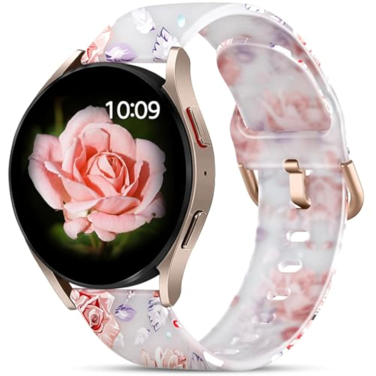 Silicone Band for Samsung Galaxy Watch 4-7 20mm 40-47mm Pink Flower
