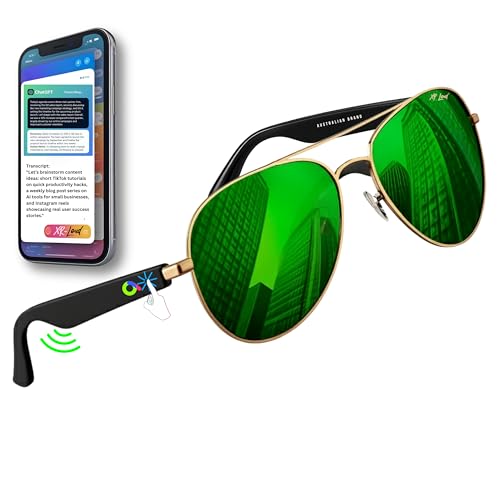 Rare-Edition G-Revo Coating Lens AI Smart Bluetooth Glasses for Men 200 Languages with ChatGPT-Claude, 99% Accuracy, Speakers Siri Android Touch