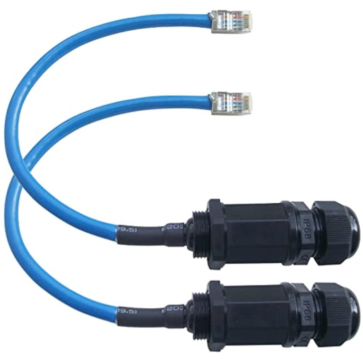 2Pcs M20 Rj45 Waterproof Panel Mount Connector, Male To Female Cat6 Ethernet L