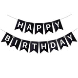 Soccer Happy Birthday Banner, Black Soccer Birthday Sign for Boys Girls Fans Party Decoration