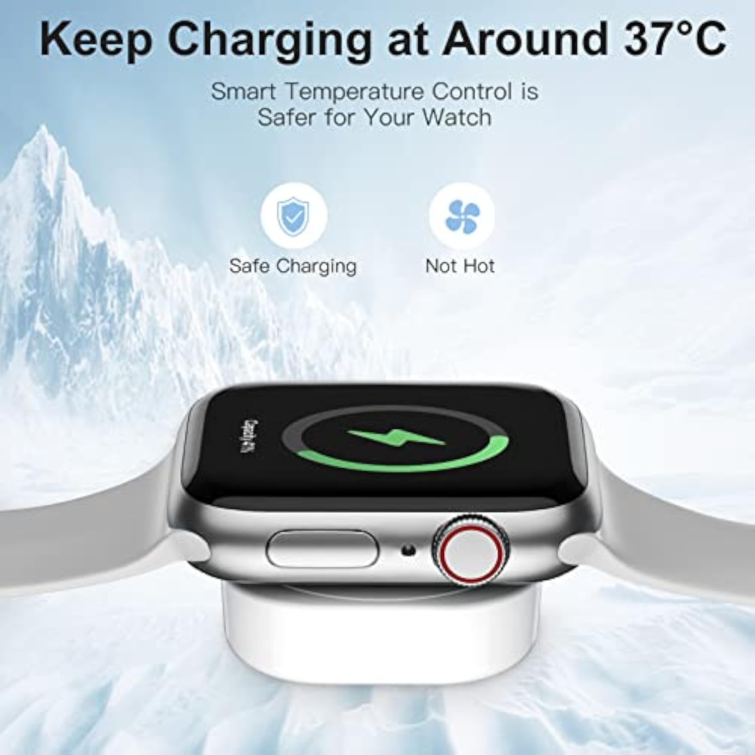 Usb Iwatch Charger Compatible With Apple Watch Charger, 5Ft Fast Charging Cable For I Watch Series 9 8 7 6 5 4 3 2 Se/2, Wireless Magnetic Charging Cord[Portable]-1.5M, White