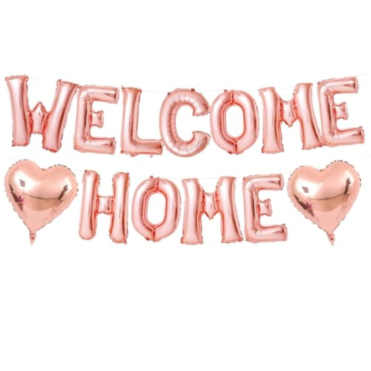 Welcome Home Balloons Banner 16 Inch Rose Gold Leter Foil Balloons For Welcome Home Decorations Homecoming Party Decoration