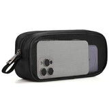 Breathable Mesh Nylon Travel Organizer - Portable Cable Pouch & Tool Case For Laptop Charger, Mouse, Power Bank, Usb Cords, Adapters, Small Tools. Compact & Lightweight. Black