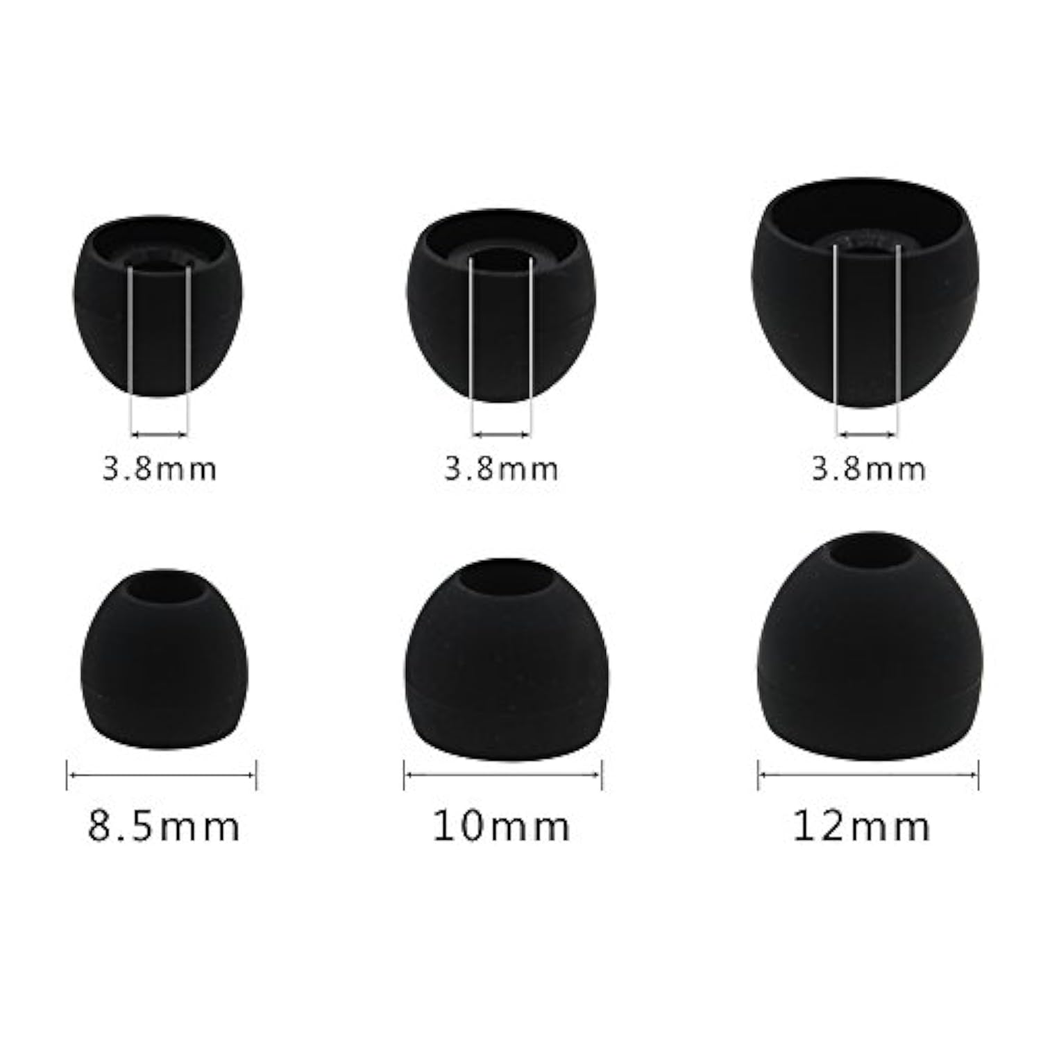 Ear Tip For Levelu Pro Stereo Headphone, [6 Pairs](Black)