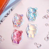 Magnetic 3D Gummy Bear Style Expandable Collapsible Mobile Phone Grip Stand Holder for Smartphone Tablet Cell Phone Accessory (Matte Holographic)