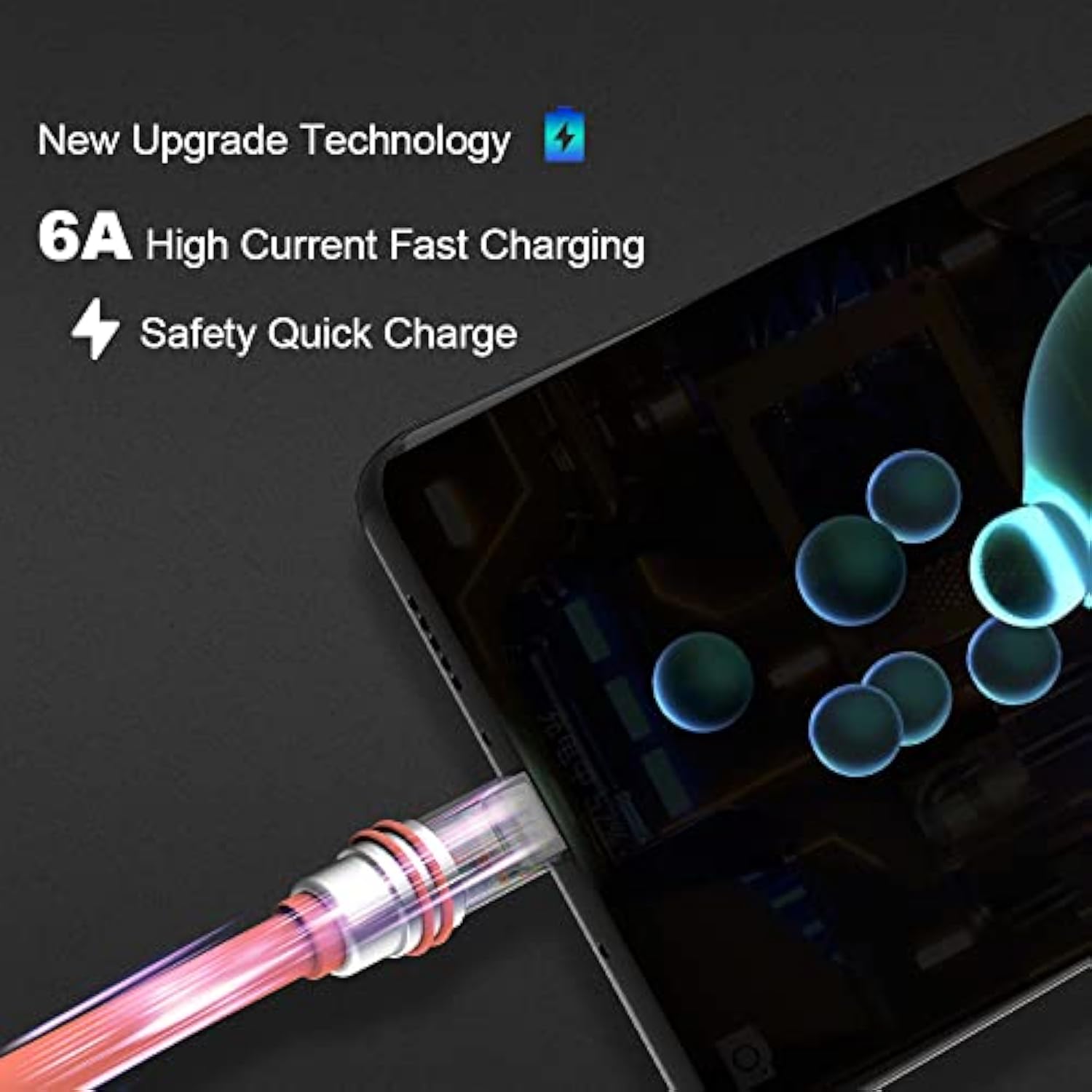 Usb C Charger Cable Orange 6.5 Ft, 100W Fast Charging Usb A To Usb C Chubby Ca