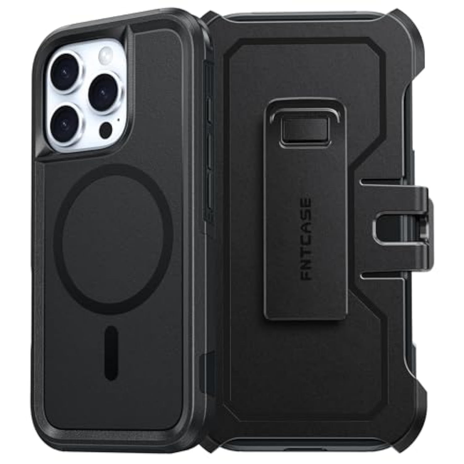 For Iphone 16 Pro Case: Magnetic Dual Layer Protective Cell Phone Cover With Belt-Clip Holster | Heavy Duty Military Grade Shockproof Drop Protection Non Slip Textured Phonecase