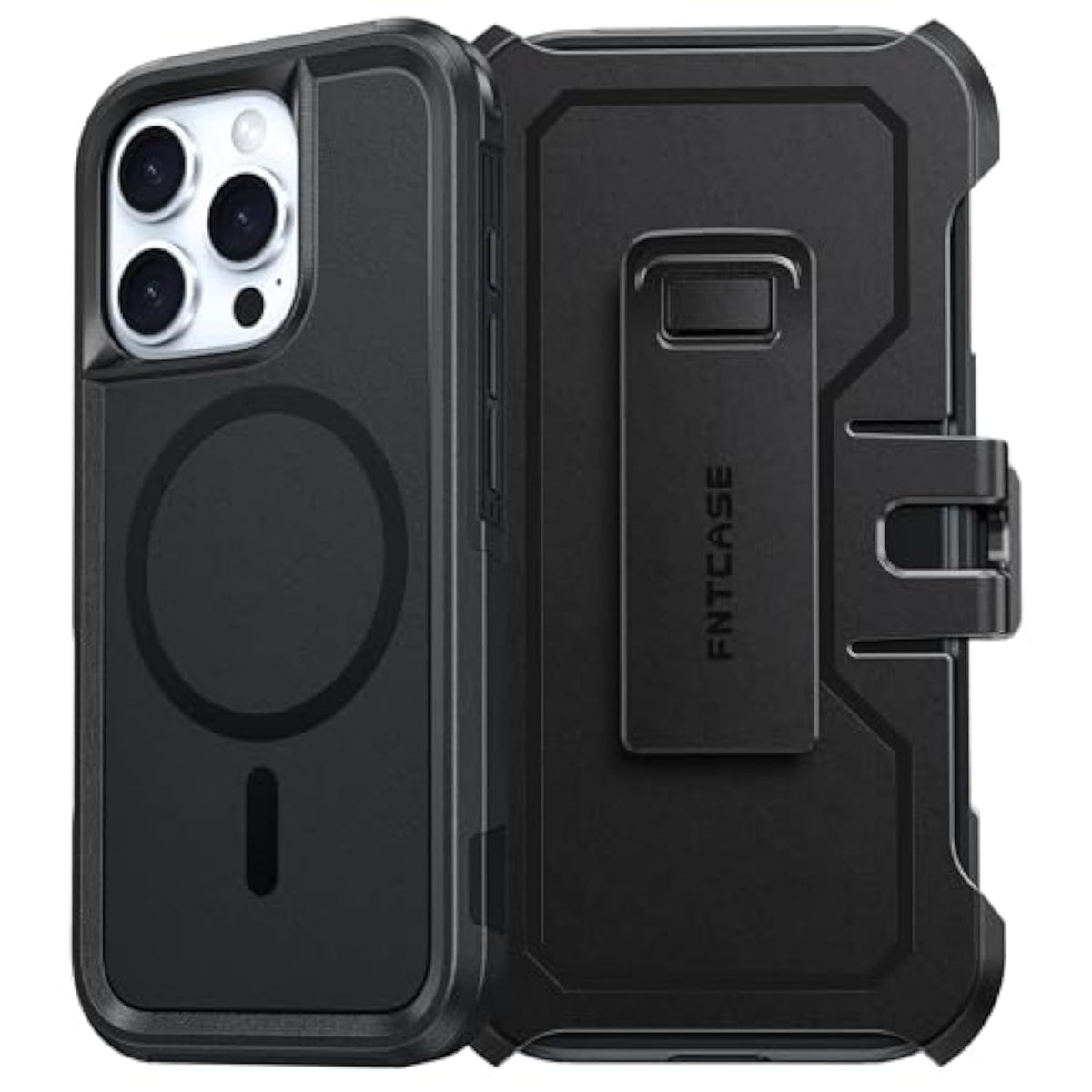 For Iphone 16 Pro Case: Magnetic Dual Layer Protective Cell Phone Cover With Belt-Clip Holster | Heavy Duty Military Grade Shockproof Drop Protection Non Slip Textured Phonecase
