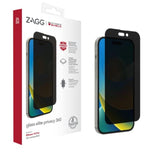 ZAGG InvisibleShield Glass Elite Privacy 360 Screen Protector for iPhone 14 Pro, Shockproof, Scratch Resistant, Glass-Like, Anti-Microbial, (Clear)