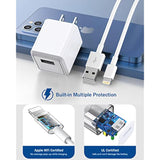 10Ft Long Iphone Charger,[Apple Mfi Certified] 2Pack 10Foot Usb To Lightning Charging Cable Cord Usb Wall Phone Charger Power Adapter Travel Plug Block For Iphone 14 13 12 11 Pro Max/Se 2022/X/Xr/Ipad