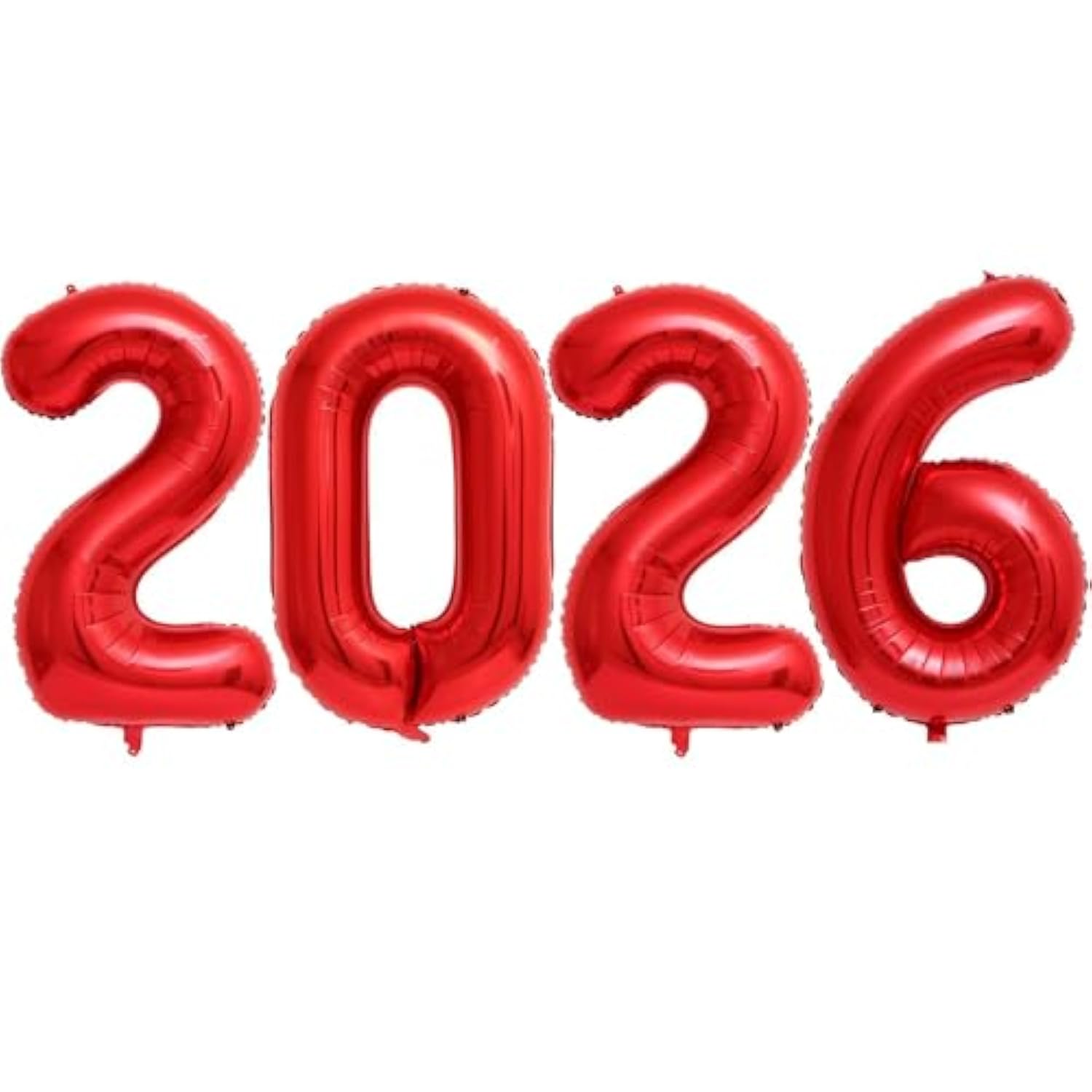 40-Inch Giant Red 2026 Number Balloons NYE & Graduation Foil Decor