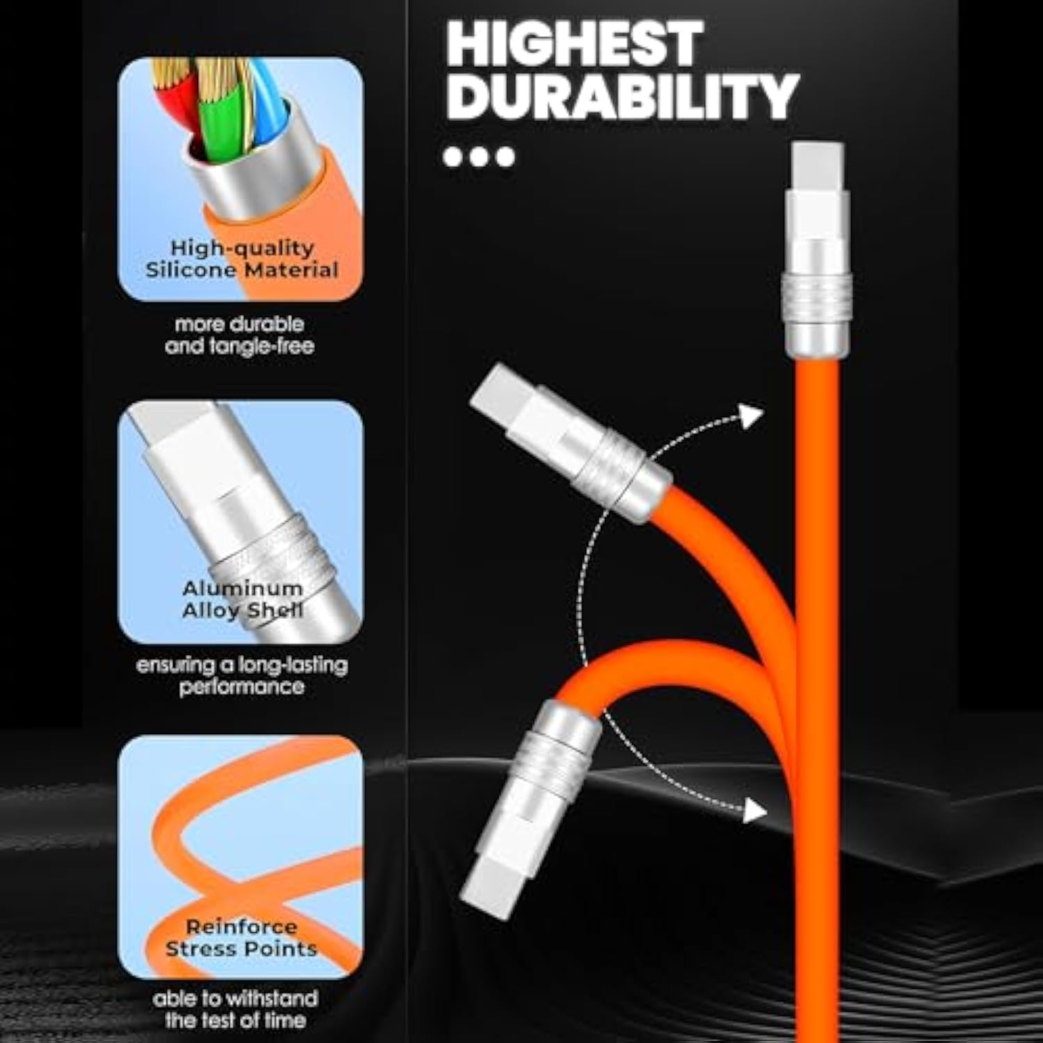 Cute Chubby - Power Bank Friendly Cable Short Usb Charging Cable Thick Silicon