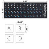 2 Pcs Russian Keyboard Stickers For Pc Computer Mac Laptop Desktop Keyboard, R