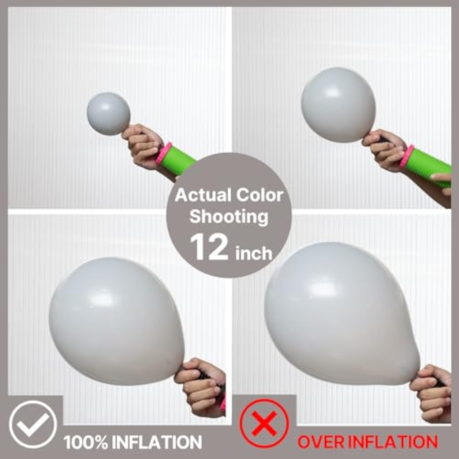 140-Pc Matte Gray Balloon Kit 18/12/10/5" Mixed Sizes