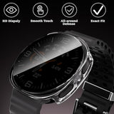 2-Pack Hard Pc Privacy Screen Protector Case For Samsung Galaxy Watch 8 44Mm,Full Protective Cover,Ultra-Thin Bumper With Tempered Glass For Galaxy Watch 8 44Mm, Clear+Clear