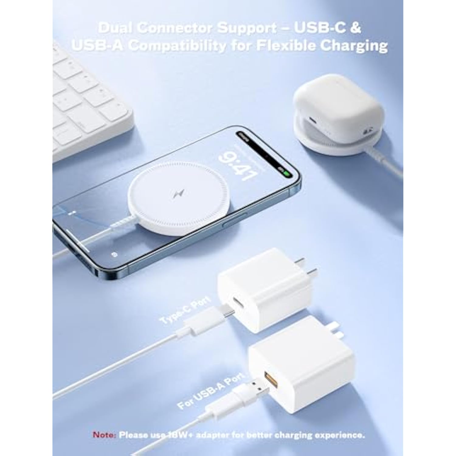 Magsafe Charger Magnetic Wireless Iphone Charge Compatible With Iphone 16 15 14 Pro Max Plus 13 12 Pro Max & Airpods 4 3 2 Pro - Charging Pad Dock For Travel Home Office