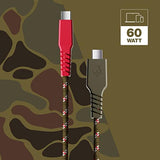 Skullcandy Line+ Braided USB C Charger Cable, 60W USB C to USB C with Fast Charging for iPad/mini/Pro/Air, MacBook Pro, Samsung Galaxy, Nintendo Switch and Laptops, 4ft - Standard Issue