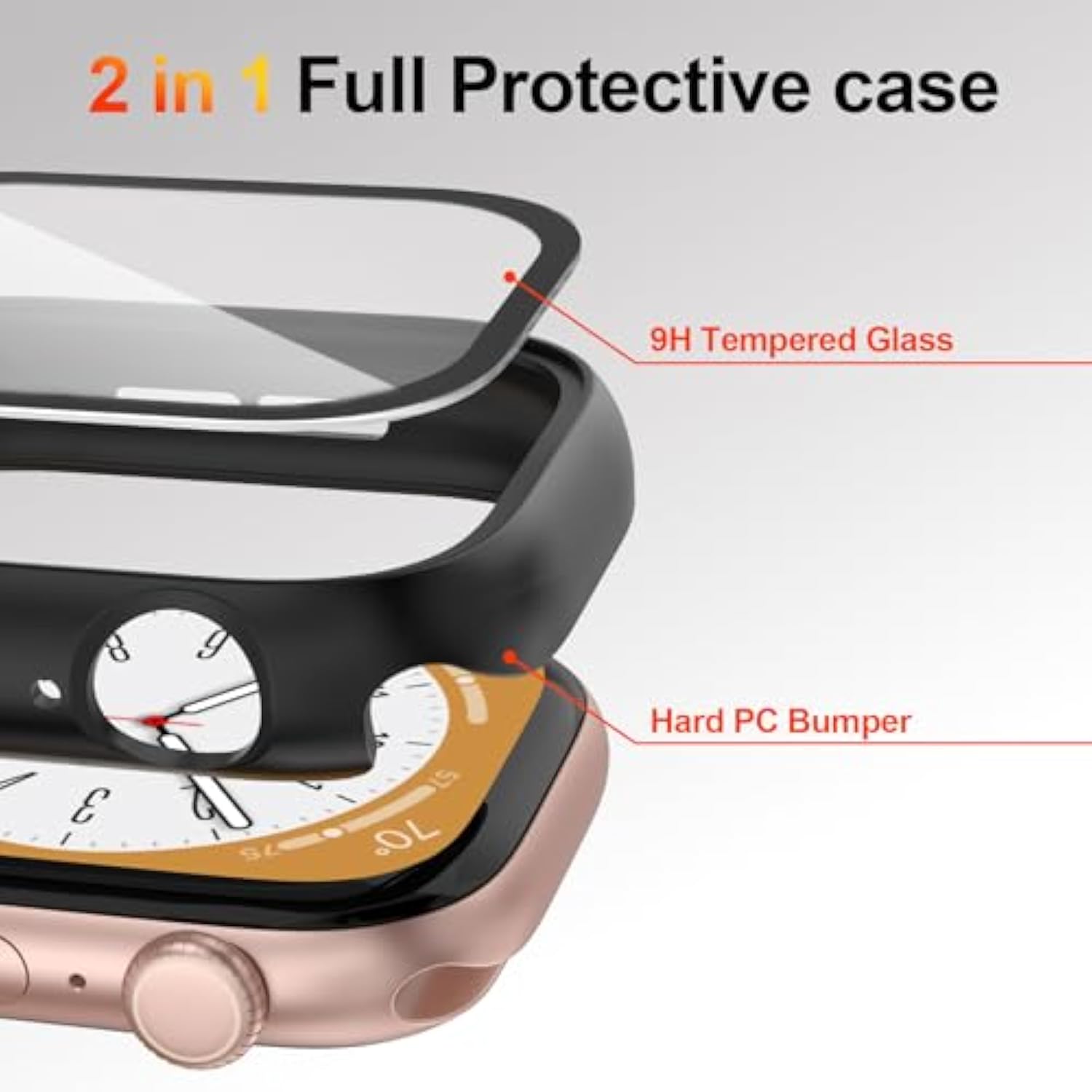 [2 Pack] Case For Apple Watch Screen Protector 40Mm Series 4/5/6/Se/Se 2Nd Gen With Tempered Glass Overall Protective Hard Pc Bumper Lightweight 2 In 1 Cover Compatible Iwatch Accessories