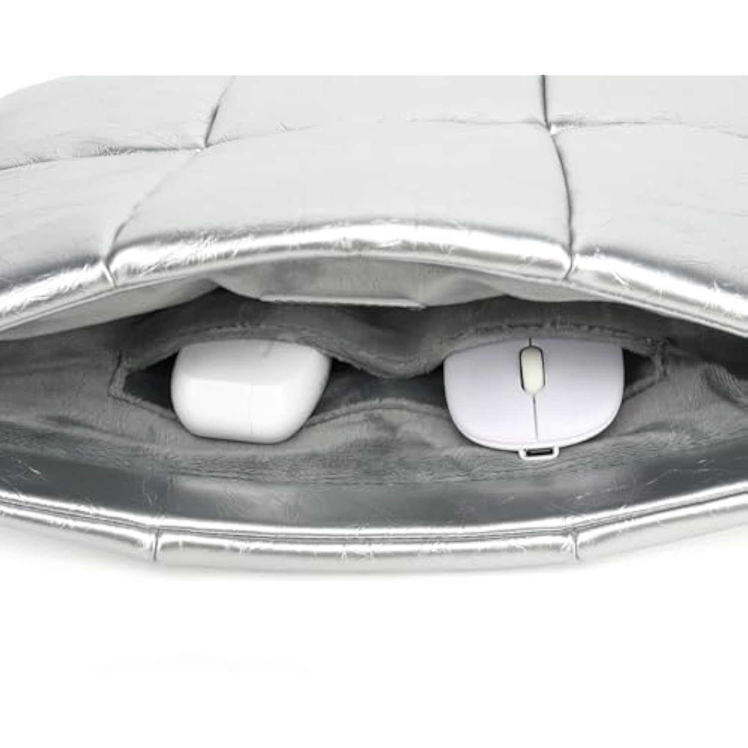 KAYOND 13.3-14 Inch Puffy Laptop Sleeve for MacBook Pro 14 M4/M3/M2/M1 Pro/Max 2025-2021, MacBook Air M4 2025 M3 M2 M1,Sliver