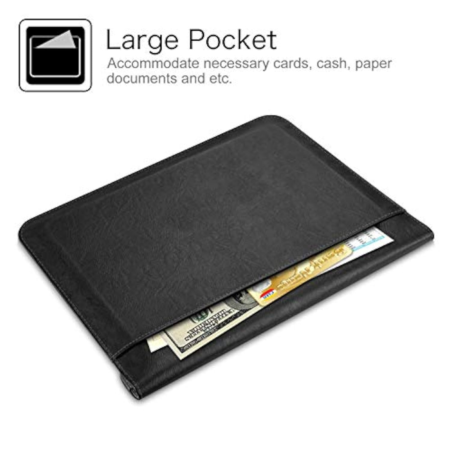 Fintie Sleeve Case for 13 inch Microsoft Surface Pro 11th/10/9/8/X, Pro 12-inch (2025), 12.3" 7+/7/6/5/4/3 - Carrying Bag with Stylus Loop & Card Pocket for 12.4" Surface Laptop Go 3/2/1, Black