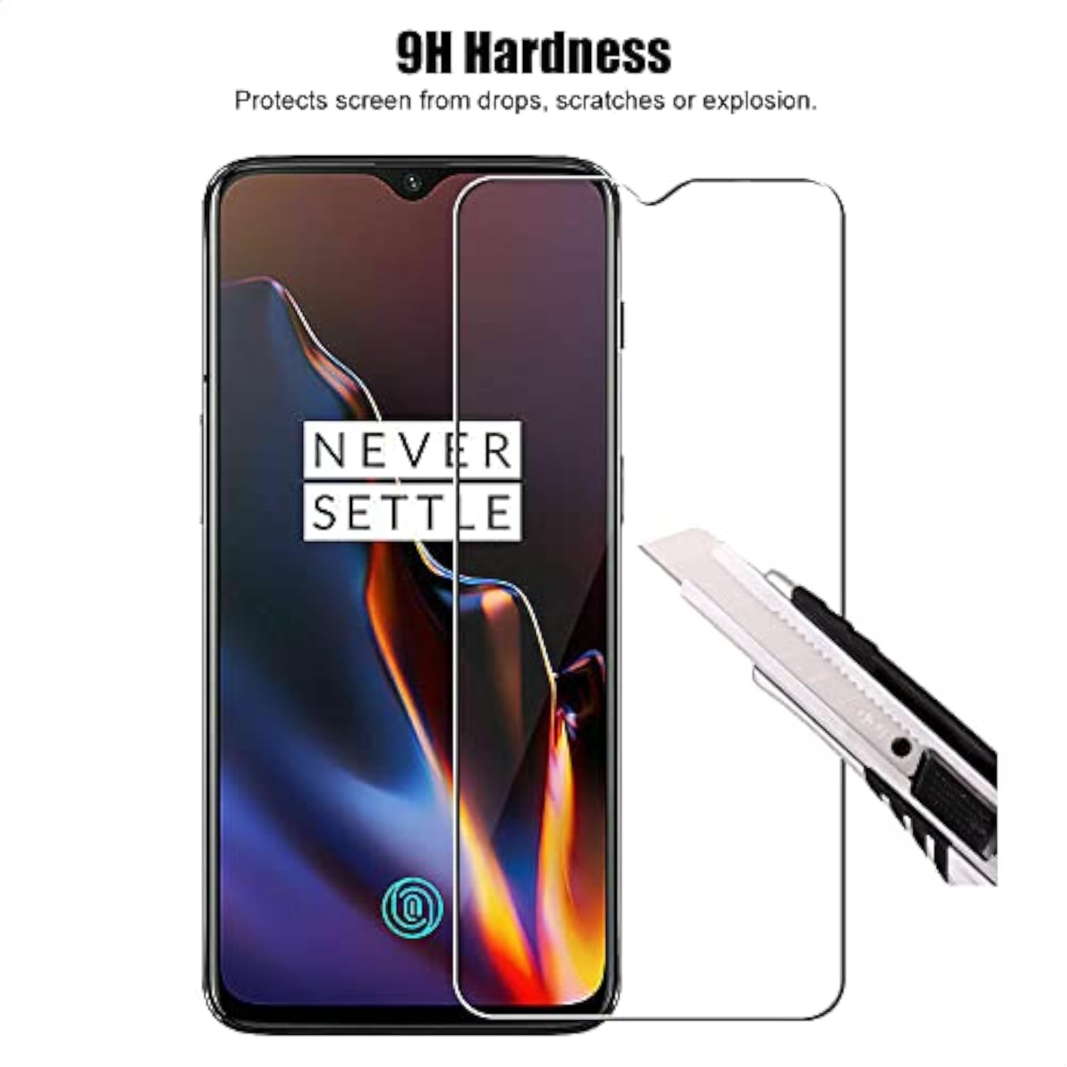 3 Pack For Oneplus 6T Tempered Glass Screen Protector, 9H Hardness, Anti Scratch, Hd Clear