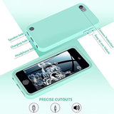 For Touch 7Th/6Th/5Th Generation Case,For Touch Case,Shockproof Silicone [With Built In Screen Protector] Full Body Heavy Duty Rugged Defender Cover(Green)