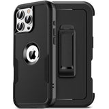 For Iphone 16 Pro Case With Belt Clip Holster,2X Screen Protector,Military-Grade Protection, Heavy Duty Protection,Anti-Drop,Shockproof Phone Cover For Iphone 16 Pro 6.3",Black