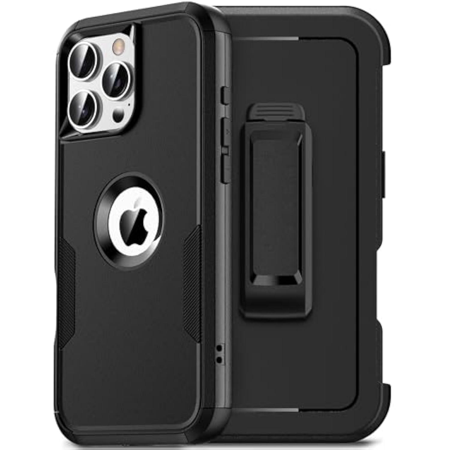 For Iphone 16 Pro Max Case With Belt Clip Holster,2X Screen Protector, Heavy Duty Protection,Military-Grade Protection,Anti-Drop,Shockproof Phone Cover For Iphone 16 Pro Max Case,Black