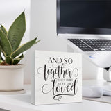 Together They Built A Life They Loved Sign,Farmhouse Wall Decor, Rustic Modern Wood Tabletop Sign For The Home Love Signs Decorations, Anniversary Decoration 5×5×1.2Inches