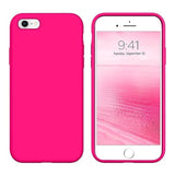 Compatible With Iphone 6S Case Iphone 6 Case Liquid Silicone Soft Gel Rubber Slim Light Microfiber Lining Cushion Texture Cover Shockproof Full Body Protective Case For Iphone 6/6S, Hot Pink