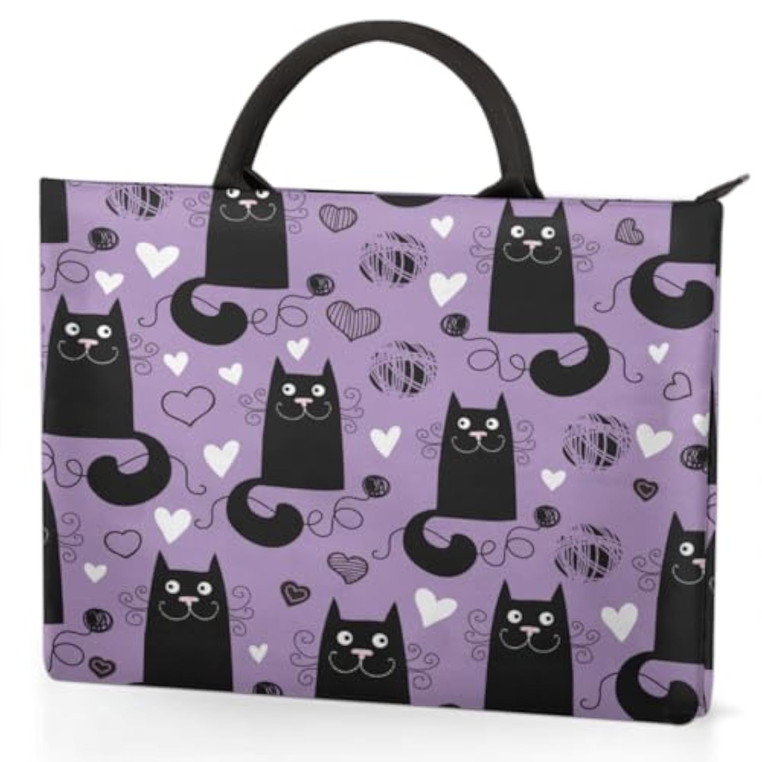 Lively Cat Paint Laptop Sleeve Case 13 13.3 14 Inch Laptop Bag With Handle & Pockets Durable Notebook Computer Carrying Case For Men Women Multi-Color & Size Choices