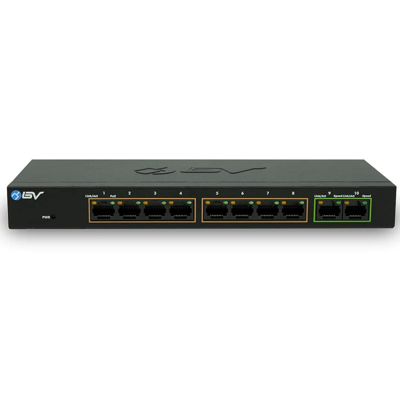 -Tech 10 Port Poe+ Gigabit Switch (8 Poe+ Gigabit Ports With 2 Gigabit Uplink)