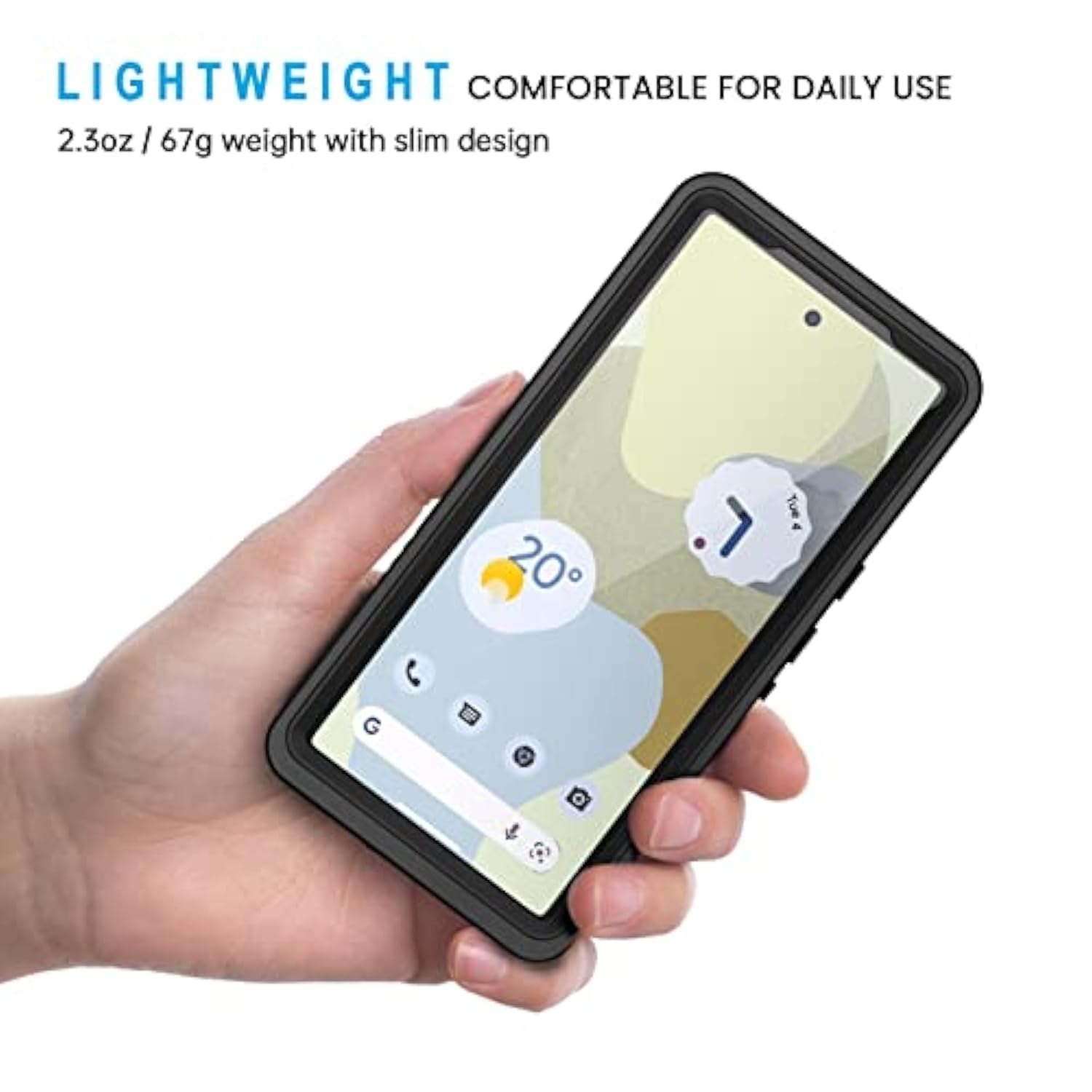 For Google Pixel 7 Case, Ip68 Waterproof Dustproof With Built-In Screen Protector, Heavy Duty Full Body Protective Phone Case For Pixel 7, Black/Clear