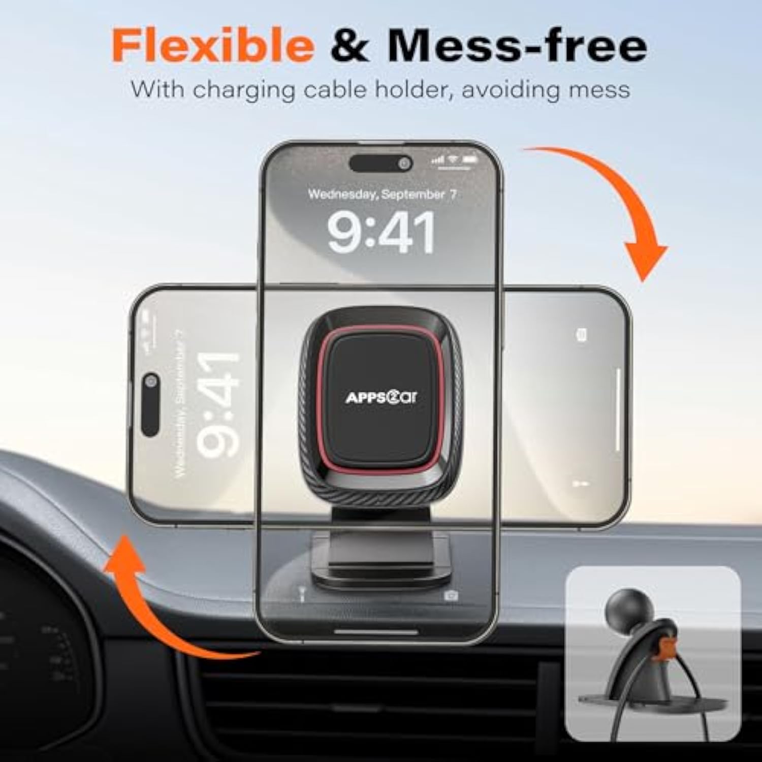 [2 Pack] Magnetic Phone Holder For Car, [Super Strong Magnet] Phone Mount For Car, Dashboard Magnetic Car Phone Holder Mount With Strong Vhb Adhesive Mounting, Compatible With Iphone, Samsung