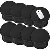 8 Pack Ergonomic Mouse Pad With Wrist Rest Support Gel Memory Foam Mouse Pad Comfortable Computer Mouse Pad For Laptop Pain Relief Mousepad For Laptop, Computer, Gaming (Solid Black Style)