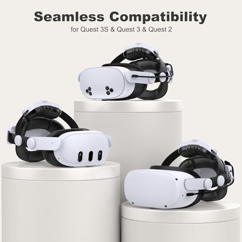 Head Strap For Meta Quest 3S/3/2, Adjustable Elite Strap With 7500Mah*2 Detachable Battery & Charging Dock, Enhanced Support & Comfort, Vr Headset Strap For Oculus, Extends 68H Playtime